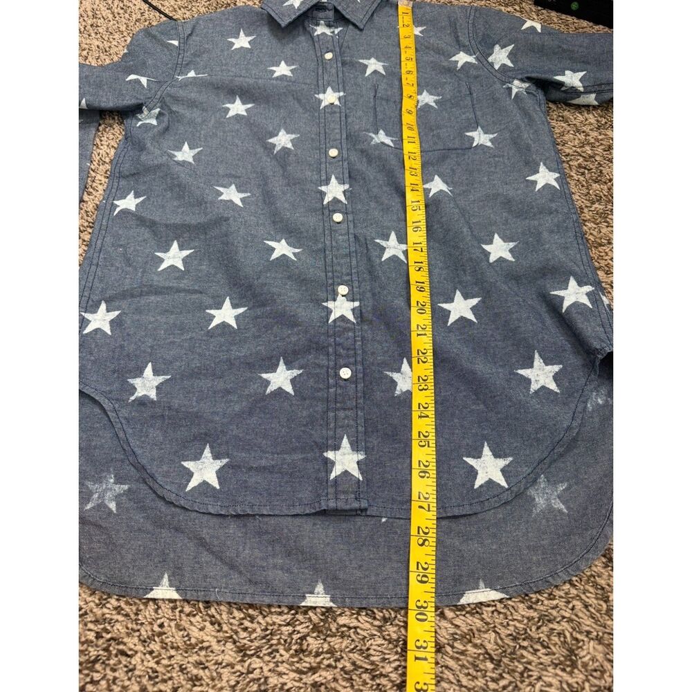 Denim & Supply Ralph Lauren Womens Button Up Chambray Top M Star Print Western - Picture 8 of 8